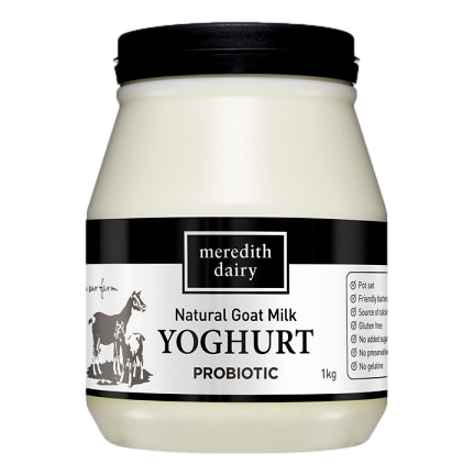Meredith Dairy – Goat Yoghut Black Lid 1kg (not postable)