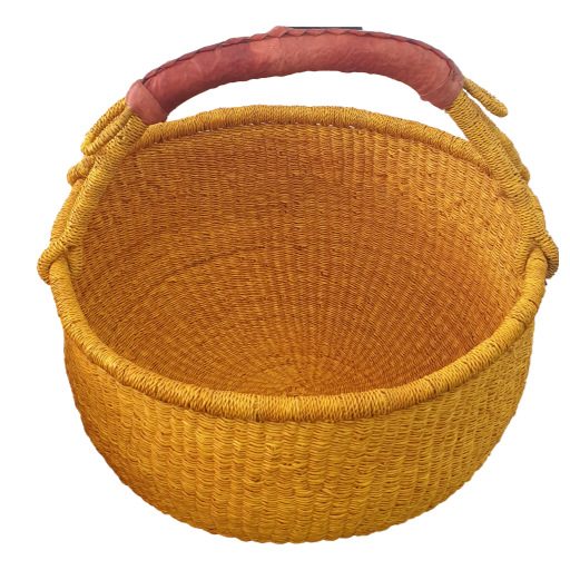 Bashiri - Bolga Basket Round Large Yellow