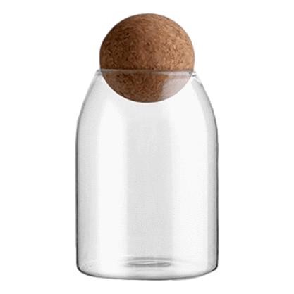Funki Munki - Glass Canister with Ball Cork Lid Medium