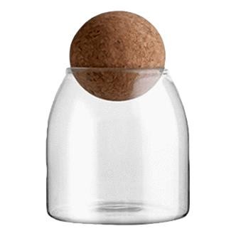 Funki Munki - Glass Canister with Ball Cork Lid Small