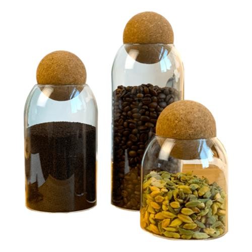 Funki Munki – Glass Canister with Ball Cork Lid Small