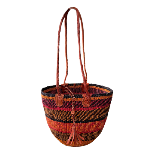 Bashiri - Bolga Shoulder Bag Orange Red Fine