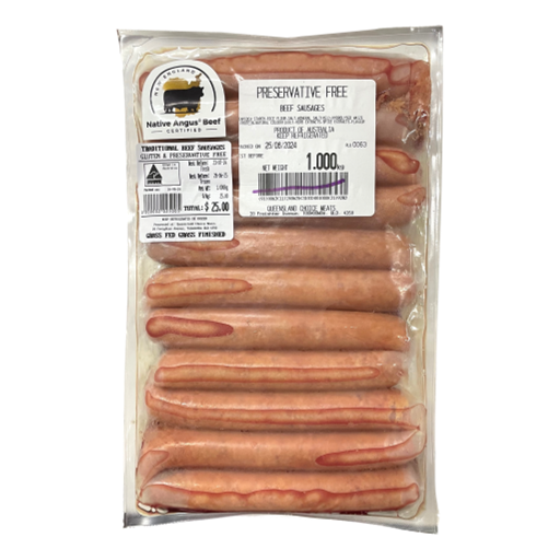 Native Angus Beef - Sausages Thick or Thin G/F per kg (not postable)