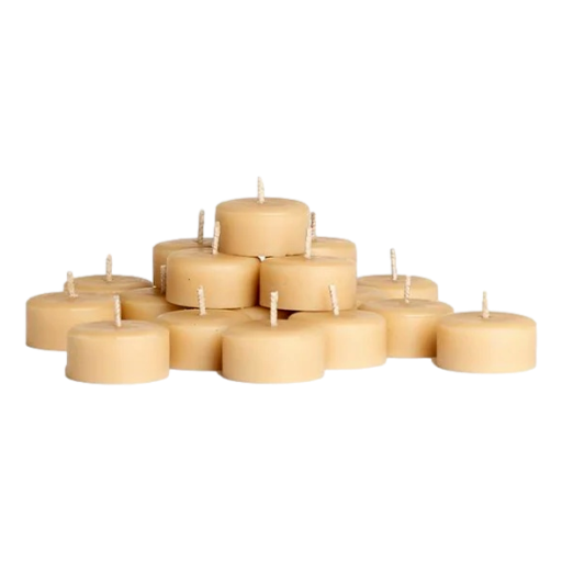 Queen B - 100% Beeswax Tealight Candles (refill) 4hrs burn ea