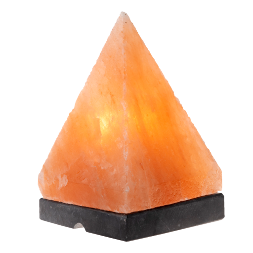 Saltco - Salt Crystal Lamp Pyramid Wooden Base