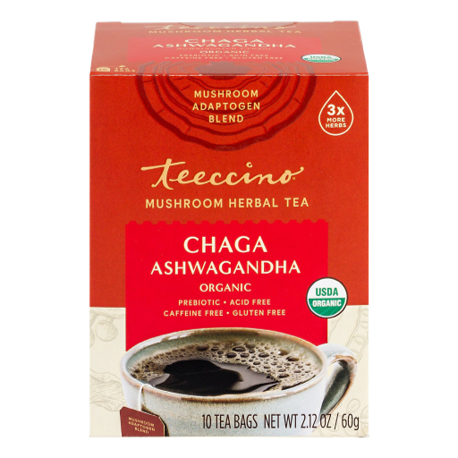Teeccino – Chaga Ashwagandha Mushroom Tea bags x 10