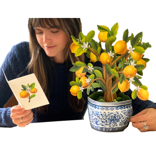 Fresh Cut Paper - Lemon Blossom Tree Pop-Up Greeing Card ea