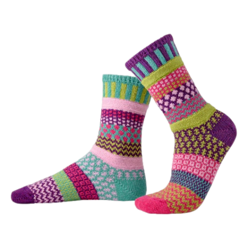 Solmate Socks - Crew Socks Adult Dahlia [Size:Small]