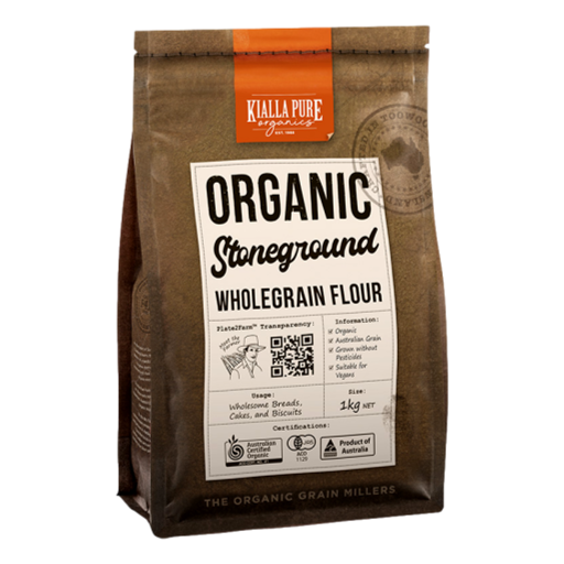 Kialla - Organic Wholegrain Stoneground Plain Wheat Flour 1kg
