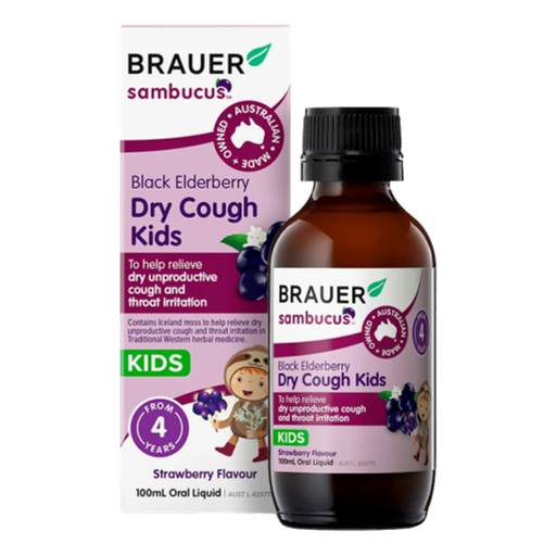Brauer - Sambucus Black Elderberry KIds Dry Cough 100ml