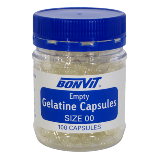 Bonvit - Empty Gelatine Capsules Size 00 - 100c