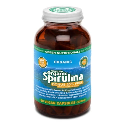 Green Nutritionals - Mountain Organic Spirulina caps 60