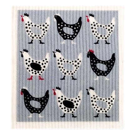 RetroKitchen - 100% Biodegradable Dishcloth Hens ea