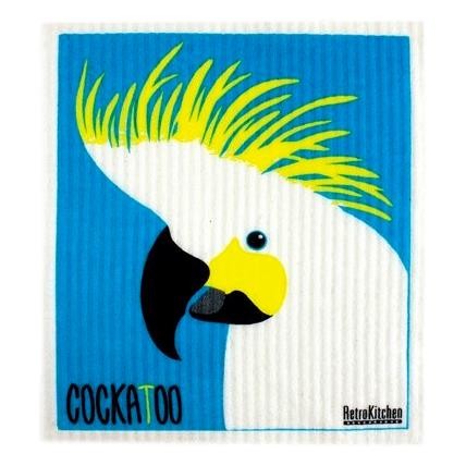 RetroKitchen - 100% Biodegradable Dishcloth Cockatoo ea