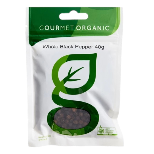 Gourmet Organic - Peppercorns Black 40gm