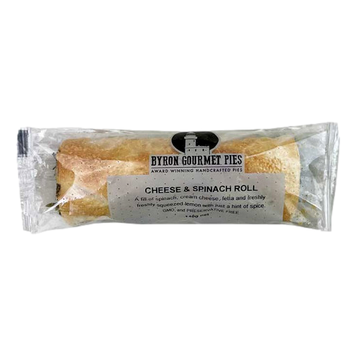 Byron Gourmet Pies – Cheese & Spinach Roll 140gm (not postable)