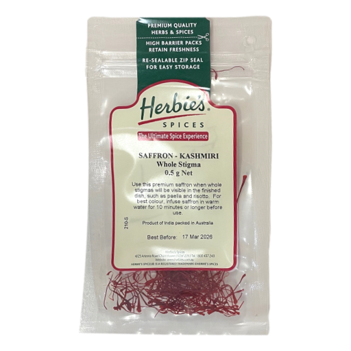 Herbies Spices - Saffron Kashmiri Whole Stigmas 0.5gm
