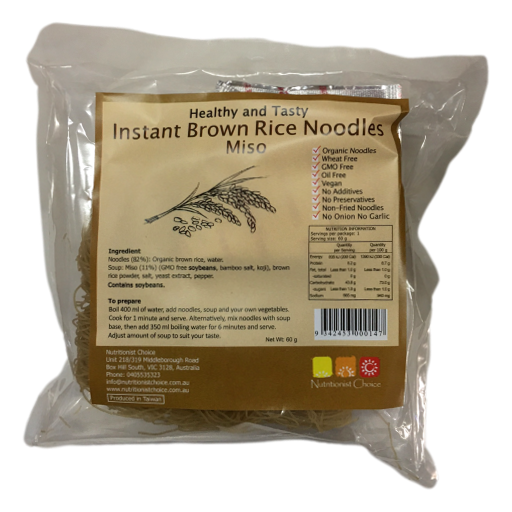 Nutritionist Choice - Miso & Brown Rice Instant Noodles 60gm