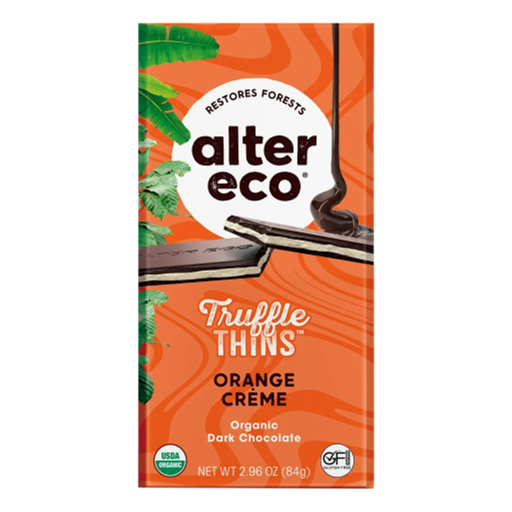 Alter Eco – Chocolate Organic Orange Creme Dark Chocolate Thins 84gm