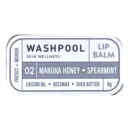 Washpool Soaperie - Lip Balm Manuka Honey Spearmint in a tin 8gm
