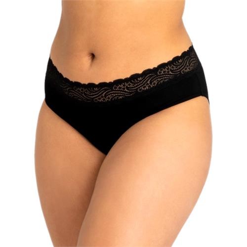Modibodi - Sensual Hi-Waist Bikini Heavy-Overnight Absorbency Black [Size:08/XS]