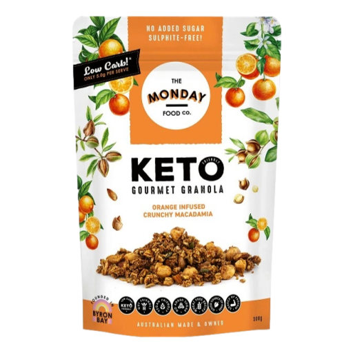The Monday Food Co - Keto Gourmet Granola Orange Infused Crunchy Macadamia 800g