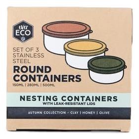 Ever Eco - Stainless Steel Nesting Containers Autumn Collection x 3