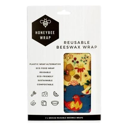 Honeybee Wrap - Reusable Beeswax Wrap Medium x 2