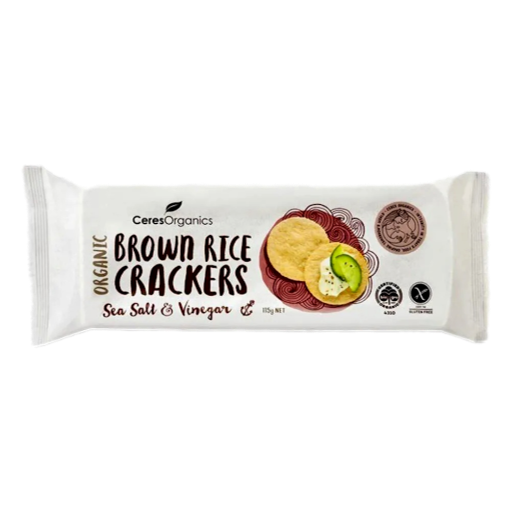 Ceres - Organic Brown Rice Crackers w/ Sea Salt & Vinegar 115gm