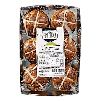 GF Precinct - Gltuen Free Hot Cross Buns Chocolate (6 pack/500gm) (not postable)