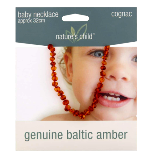 Natures Child - Amber Necklace for Baby Cognac