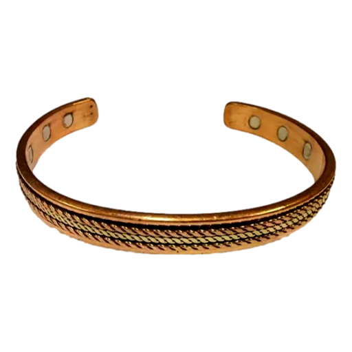 Ayurveda Specialist - Copper Health Clamp Bracelet Middle Gold with 6 magnets