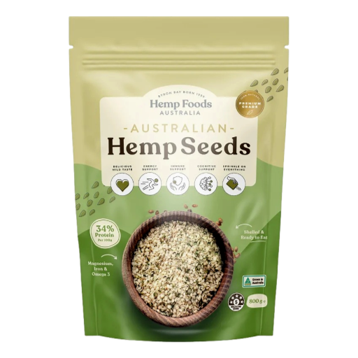 Hemp Foods Australia – Organic Hulled Hemp Seeds 800gm