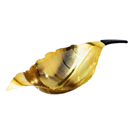 01living - Tea Strainer Leaf Shaped Gold ea