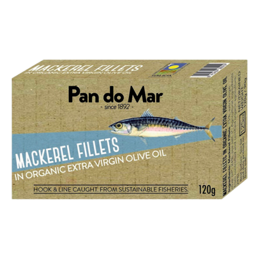 Pan do Mar - Mackerel Fillets in Organic Olive Oil 120g