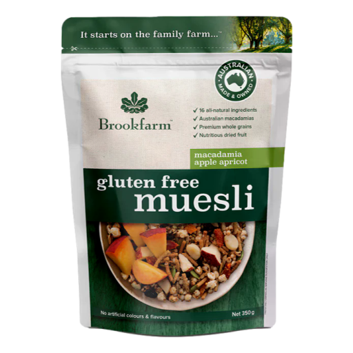 Brookfarm - Gluten Free Muesli Apple Apricot 350gm