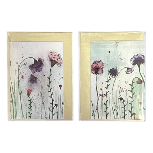 Kathryn Thorley - Blank Greeing Card Carnations