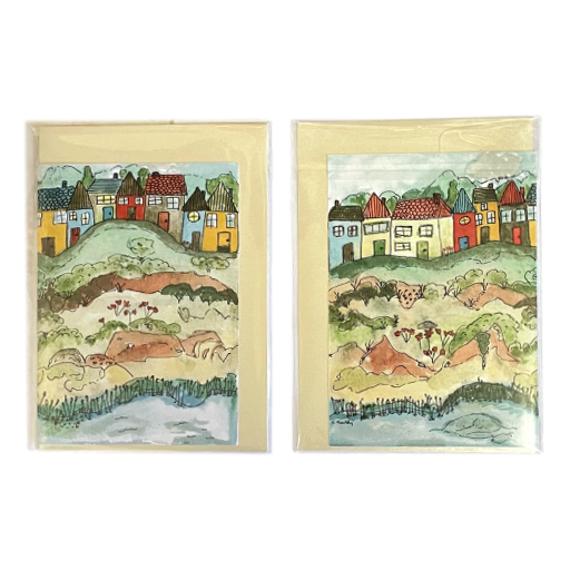 Kathryn Thorley - Blank Greeting Card Village in Daytime