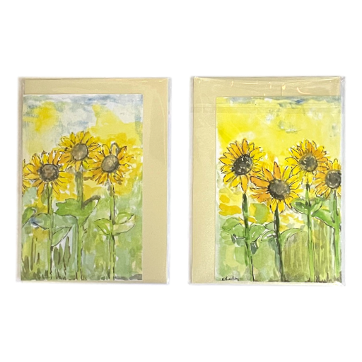 Kathryn Thorley - Blank Greeting Card Sunflowers
