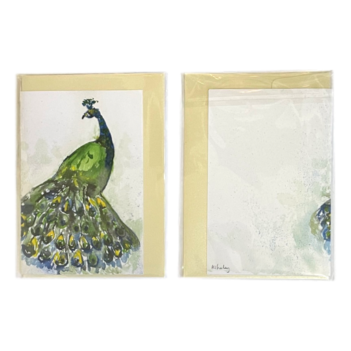 Kathryn Thorley - Blank Greeting Card Peacock