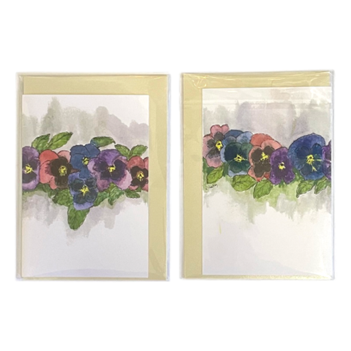 Kathryn Thorley - Blank Greeting Card Pansys