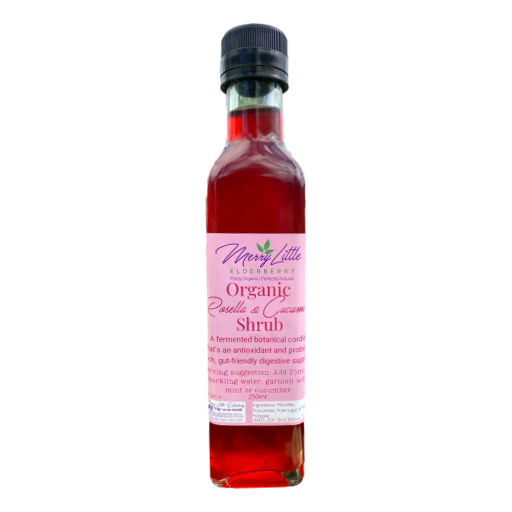 Merry Little Elderberry - Organic Rosella & Cucumber Shrub 250ml