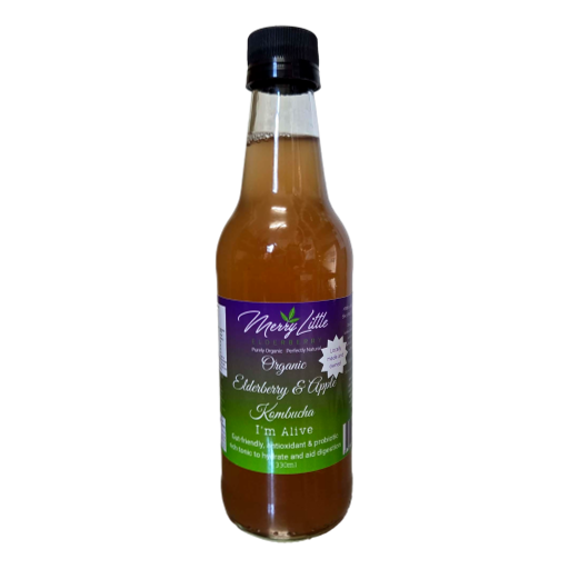 Merry Little Elderberry - Organic Raw Elderberry and Apple Kombucha 330ml (Not Postable)