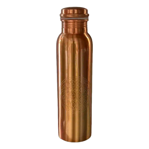 Ayruveda Specialist - Pure Copper Water Bottle Flower of Life Matte ± 950ml