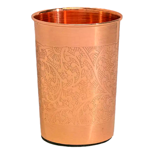 Ayruveda Specialist - Pure Copper Cup Flower Pattern 300ml
