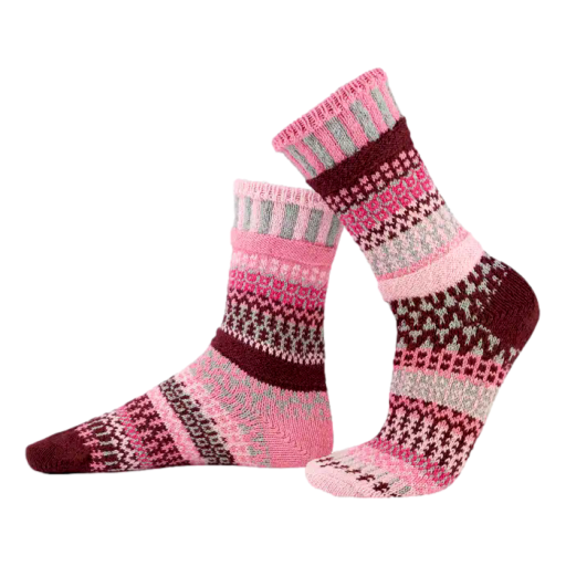Solmate Socks - Crew Socks Adult Alpenrose [Size:Small]