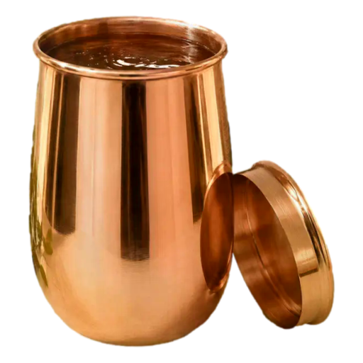 Ayurveda Specialist - Pure Copper Cup with Lid Polished 470ml