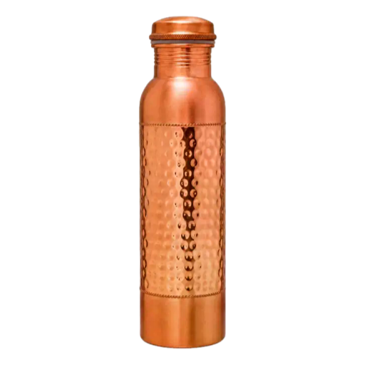Ayurveda Specialist - Pure Copper Water Bottle, Matte Brushed & Hammered 1ltr